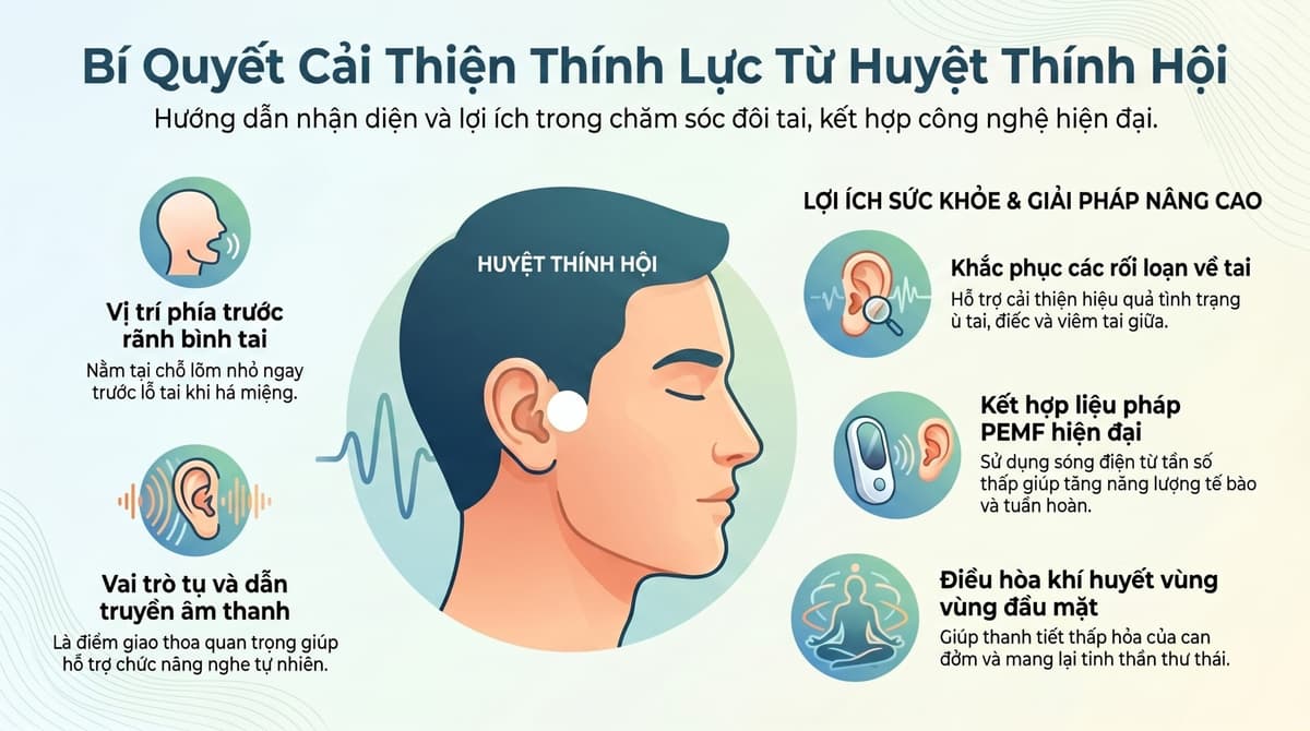 ARCTOZEN: HUYỆT THÍNH HỘI VÀ CÔNG NGHỆ PEMF  -  CƠ CHẾ ĐIỀU HÒA TUẦN HOÀN NGOẠI VI VÀ GIẢI ÁP HỆ THỐNG THÍNH GIÁC