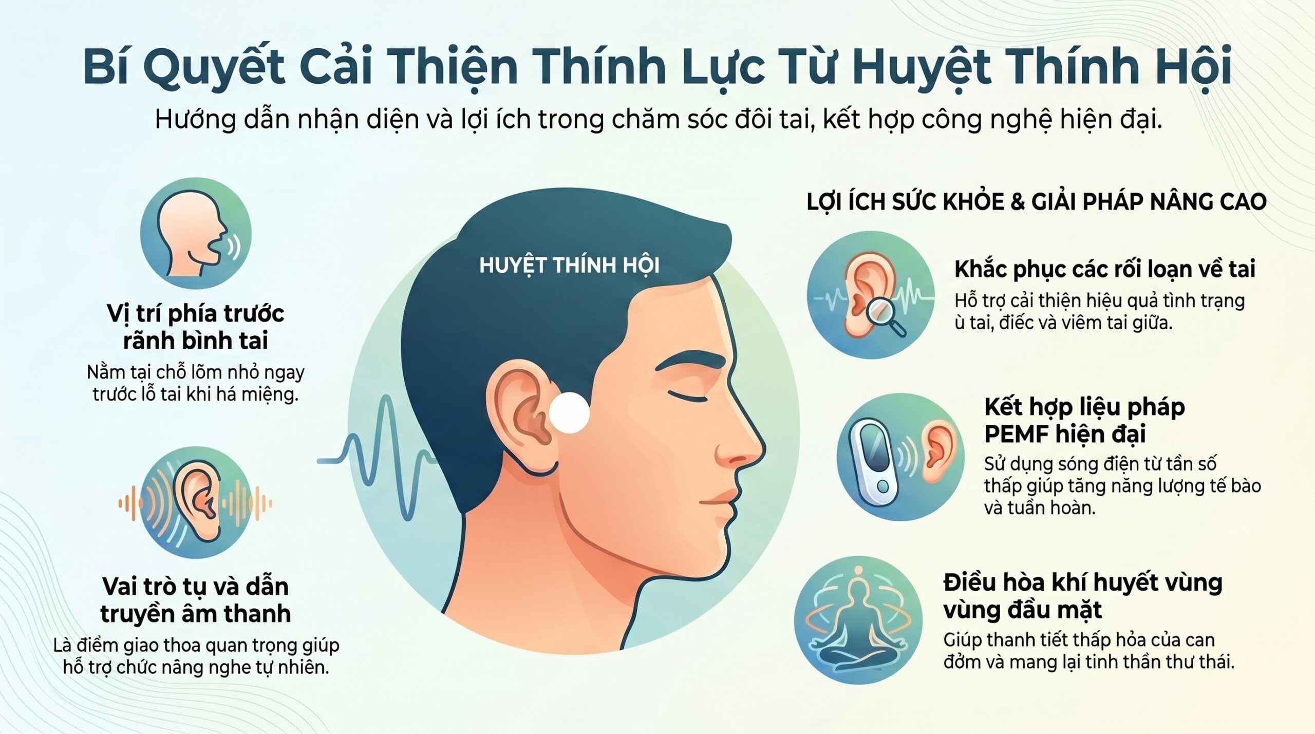 ARCTOZEN: HUYỆT THÍNH HỘI VÀ CÔNG NGHỆ PEMF - CƠ CHẾ ĐIỀU HÒA TUẦN HOÀN NGOẠI VI VÀ GIẢI ÁP HỆ THỐNG THÍNH GIÁC